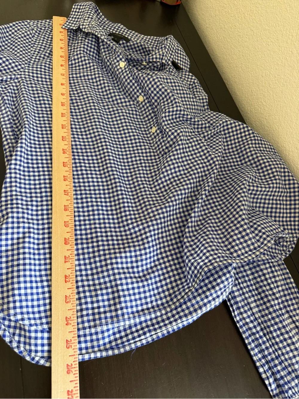 J. Crew Blue and White Gingham Button-Up Shirt